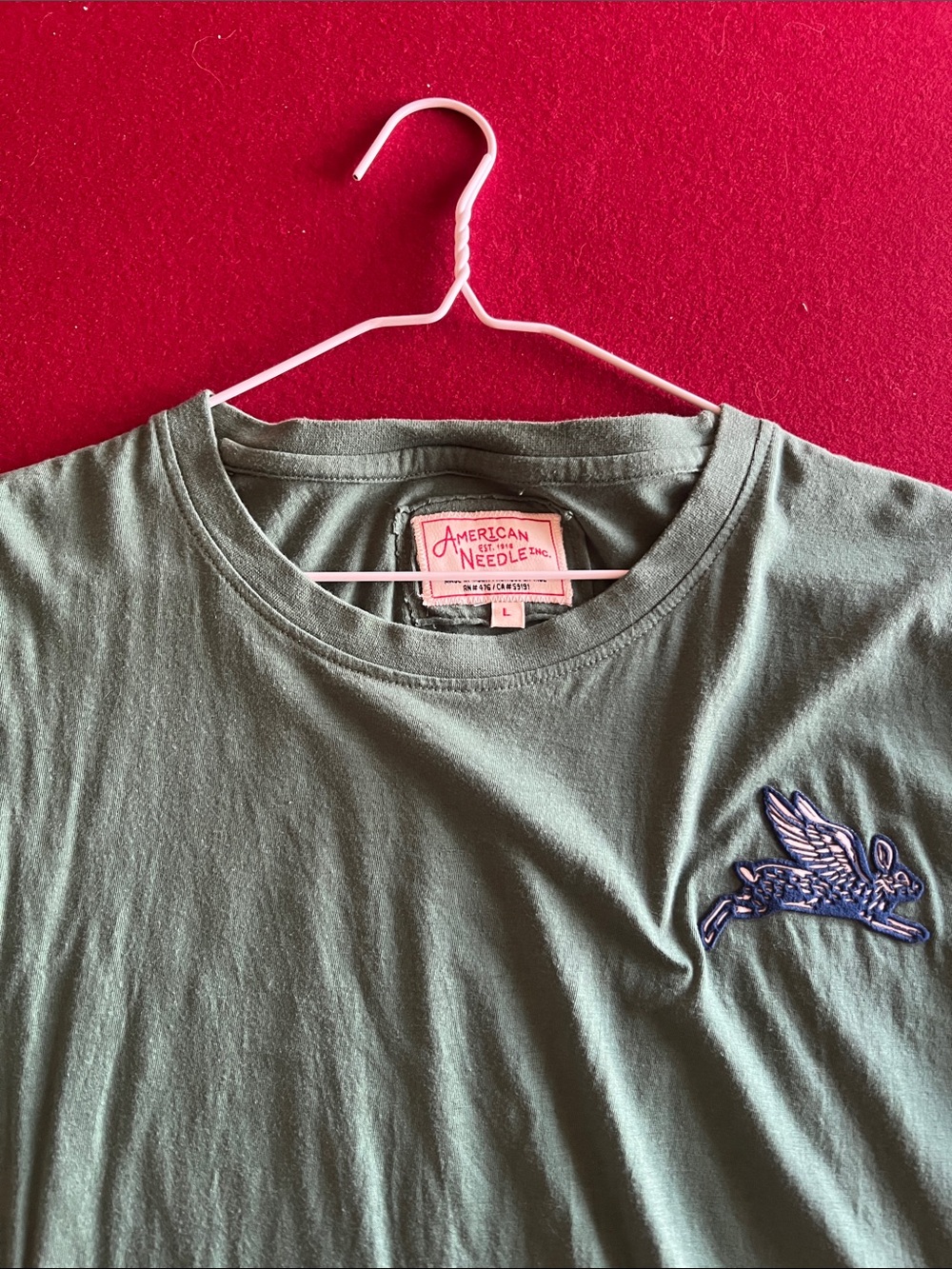 American Needle Olive Green Tee with Navy Patch
